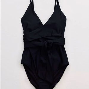 Aerie One Piece Wrap Swimsuit Large